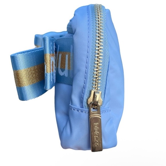 Lululemon Authentic 1L Wordmark Everywhere Belt Bag in Baby Blue and Gold - Picture 3 of 10